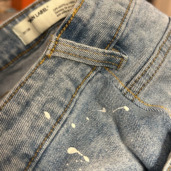 Off White Denim Virgil Abloh Paint Spray Splatter Skinny Jeans - Picture 12 of 13